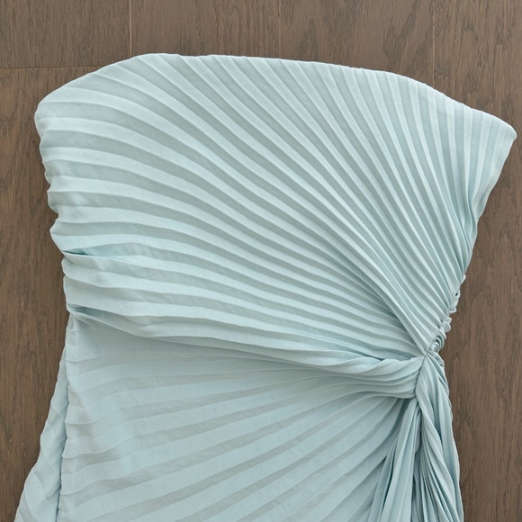 ALC A.L.C. Layla Light Baby Blue Strapless Pleated Gown Maxi Dress - Size 2 - Picture 7 of 11